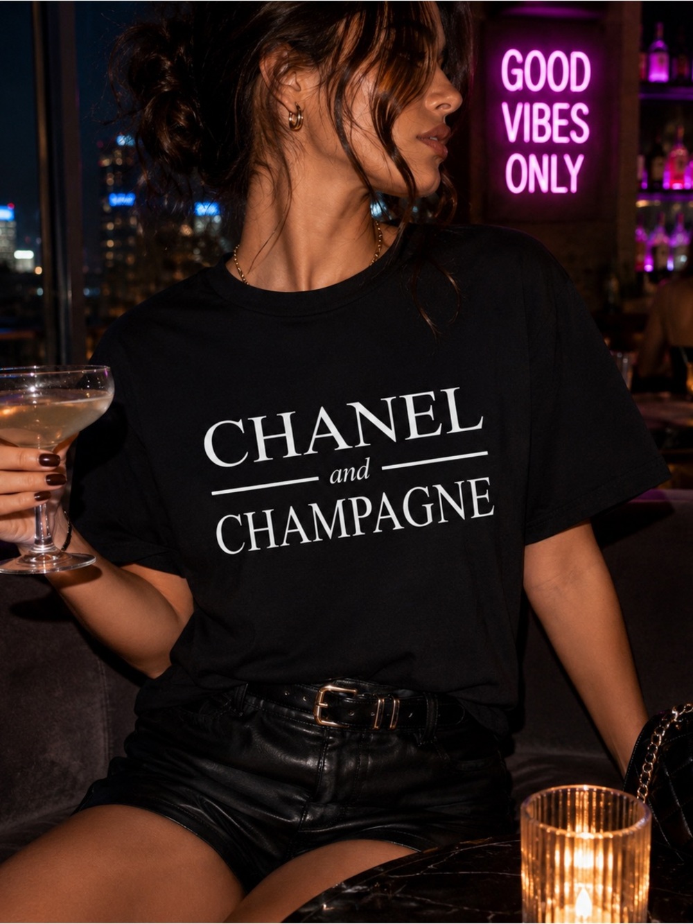 Woman’s Black Graphic Tee